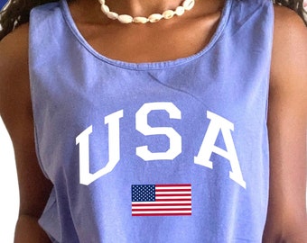 USA Flag Tank Top, Comfort Colors Tank Tops, America Tank Top, 4th of July Tank Top, American Flag Tank Top, July 4th Tank Top, Veterans day