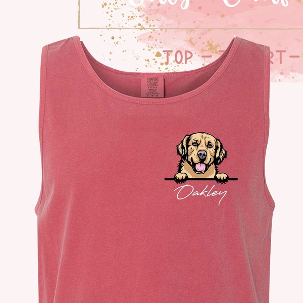 Custom Dog Tank Top, Comfort Colors Tank Top, Personalized Dog Tank, Gift for Mom, Gift for Dad, Valentines Day Gift, Valentine Gift