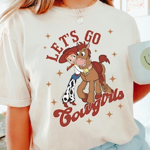 Toy Story Let&#39;s Go Cowgirls Shirt, Jessie and Bullseye Shirt, Comfort Colors Shirt, Toy Story Jessie Cowgirl Shirt, Disney Family Tee 161352