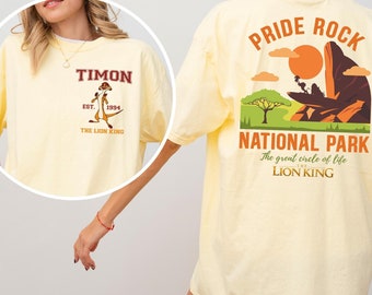 Disney Lion King Shirt, Double Side Lion King Shirt, Lion King Characters, Mufasa Simba Shenzi Zazu Timon Pumba Nala, Comfort Colors, 162006