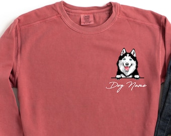 Custom Dog Sweatshirt, Comfort Colors Sweatshirt, Personalized Dog Sweatshirt, Dog Lovers Sweatshirt, Valentine Gift, Valentines Day Gift