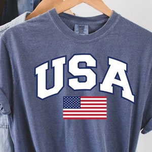 USA Flag T-shirt, USA Shirt, America Shirt, 4th of July Shirt, American Flag Shirt, Camping USA Flag Shirt, Comfort Colors Shirt, July 4th