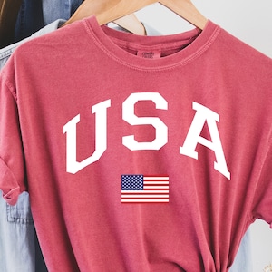 Usa Flag Comfort Colors T-shirt, USA Shirt, America Shirt, 4th of July ...