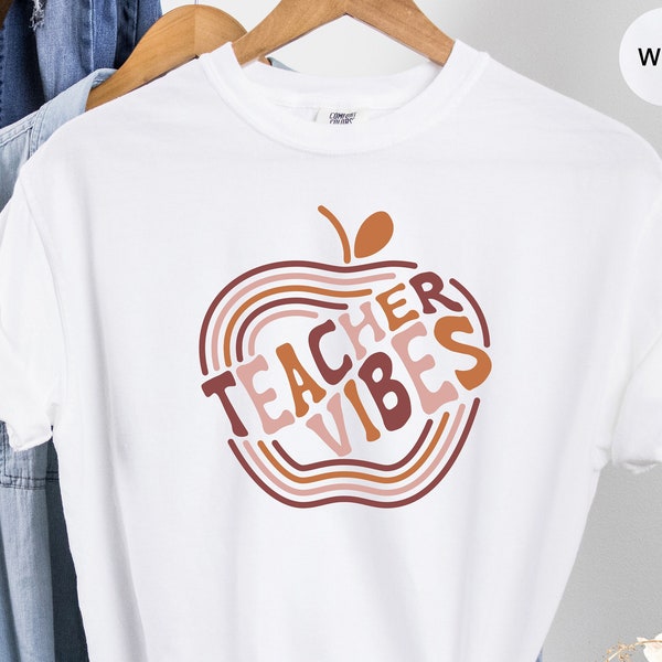 Teacher's Vibes Shirt, Comfort Colors Shirt, Teacher appreciation, Teacher Shirts gift, School T-shirt, Gift for Teacher, Back To School
