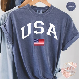 Usa Flag Comfort Colors T-shirt, USA Shirt, America Shirt, 4th of July ...