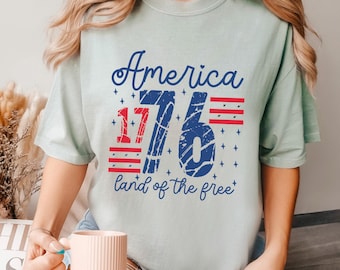 America Land Of The Free Shirt, Comfort Colors, 4th Of July Shirt, Patriotic Independence Day Shirt, Memorial Day Shirt 165224