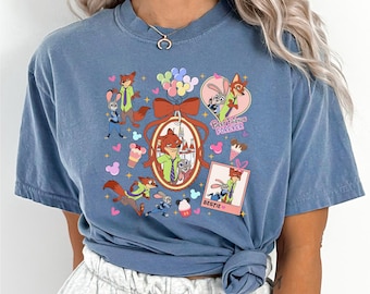 Coquette Watercolor Zootopia Shirt, Comfort Colors, Judy Hopps Nick Wilde Shirt,Welcome To Zootopia Disney Shirt, Locket Zootopia Tee 163861