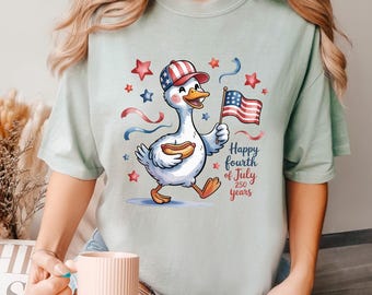 4th Of July Goose Shirt, Comfort Colors, Fourth of July Tee, July Fourth Goose Shirt, American Family Tee, Independence Day Shirt 165302