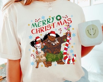 Moana Pua Hei Hei Maui Christmas Light Shirt, Comfort Colors Tee, Moana's Very Merry Xmas Party Tee, Disney Vacation Holiday Tee, 162366