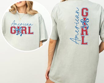 Coquette American Girl Shirt, Comfort Colors, Coquette USA Flag Shirt, American Flag Shirt, 4th July Party Shirt, American Shirts 165301