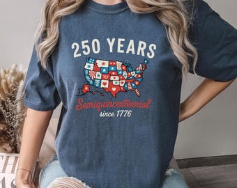 Camiseta con mapa de EE. UU. de 250 años, Comfort Colors, camiseta retro del 250 aniversario desde 1776, camiseta de la Independencia de Estados Unidos, camiseta del 4 de julio 165006