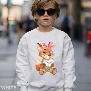Watercolor Judy Hopps Nick Wilde Heart Sweatshirt, Valentine Zootopia Hoodie, Coquette Bow Zootopia Sweatshirt, Disney Love Crewneck 164491 bild 17
