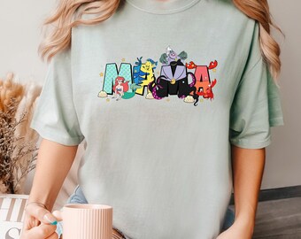 Cartoon Disney Mama Shirt, Comfort Colors Shirt, Mother's Day Shirt, Happy Mother's Day Tee, Family Vacation Shirt, Princess Mom Tee 162736