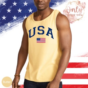 USA Flag Tank Top, Comfort Colors, 4th of July Tank Top, American Flag Tank Top, Veterans day shirt image 7