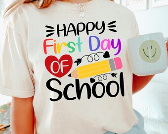 Happy First Day Of School Shirt, Comfort Colors Back To School Shirt, First Day Of School Shirt, Elementary School Shirt, 161726