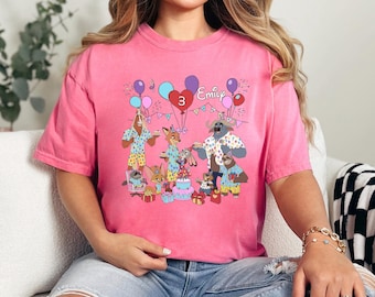 Personalized Name Age Zootopia 2 Birthday Shirt, Comfort Colors, Disney Judy Hopps Nick Wilde Birthday Gift, Disneyland Family Tee, 164509