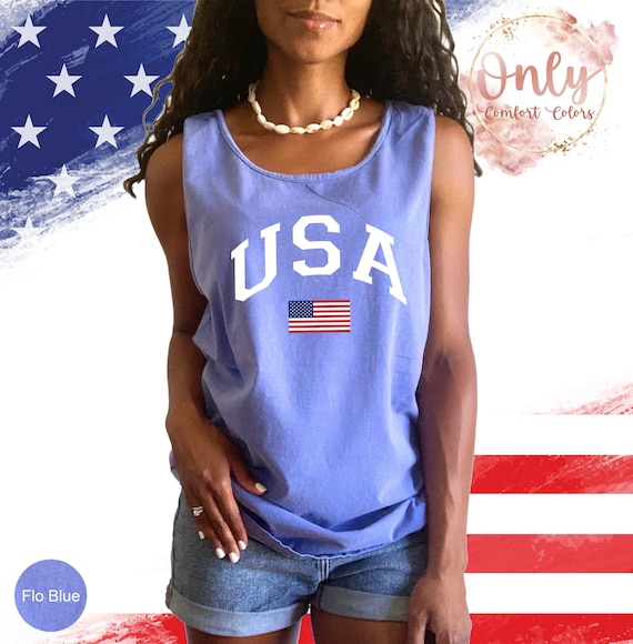 USA Flag Tank Top, Comfort Colors Tank Tops, America Tank Top, 4th of July Tank Top, American Flag Tank Top, July 4th Tank Top, Veterans day