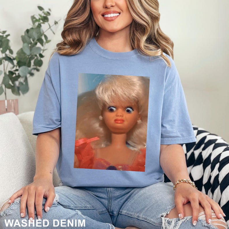Disgusted Doll Face Shirt, Comfort Colors Meme Tee, Viral Internet Cringy Apparel image 16