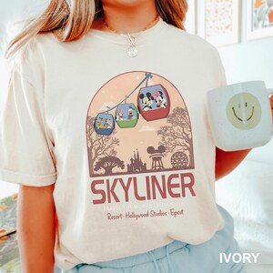 Vintage Mickey and Friends Skyliner Shirt, Comfort Colors, Travel The World From Above Shirt, Epcot Disney Tee, Hollywood Studios Tee 163589