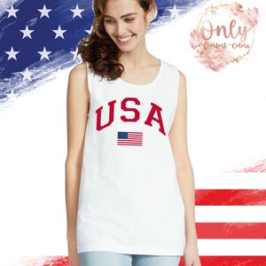 USA Flag Tank Top, Comfort Colors, 4th of July Tank Top, American Flag Tank Top, Veterans day shirt image 3