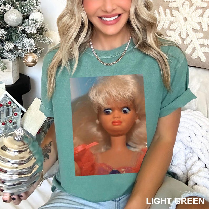 Disgusted Doll Face Shirt, Comfort Colors Meme Tee, Viral Internet Cringy Apparel image 13