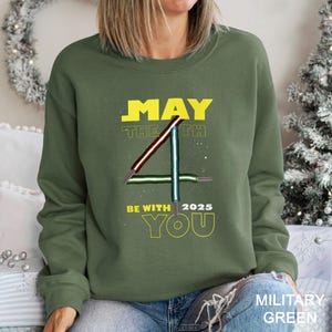 Star Wars May The Fourth Be With You Sweatshirt, Star Wars Day Sweatshirt, Star Wars Lightsaber Hoodie, Mandalorian Crewneck 162590 image 11