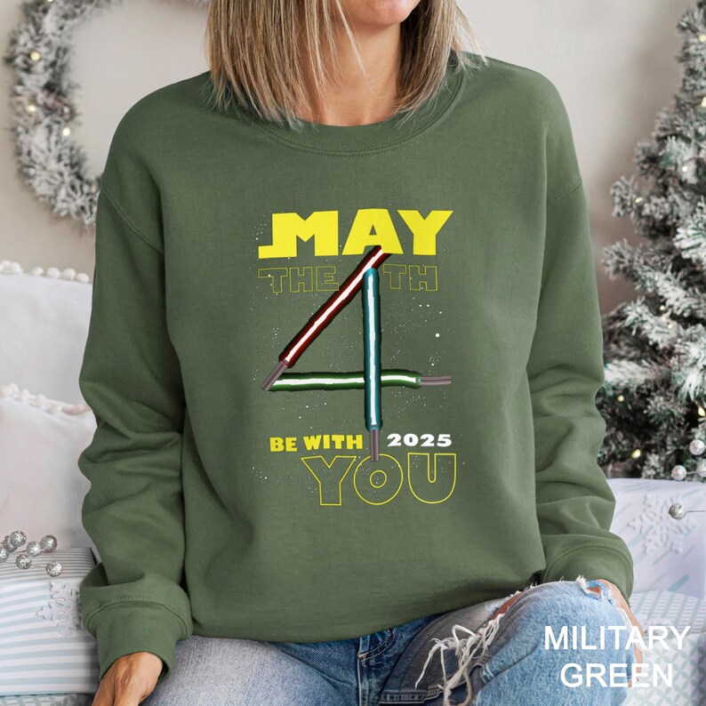 Star Wars May The Fourth Be With You Sweatshirt, Star Wars Day Sweatshirt, Star Wars Lightsaber Hoodie, Mandalorian Crewneck 162590 image 11