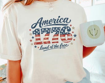 America Land Of The Free Shirt, Comfort Colors, 4th Of July Shirt, Patriotic Independence Day Shirt, Memorial Day Shirt 165250
