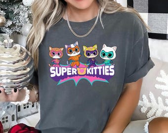 Disney Super Kitties Shirt, Comfort Colors, Buddy Bitsy Ginny Sparks Kitties Cat Shirt,Disneyland Girls Trip Shirt, Disney Kids Shirt 163565