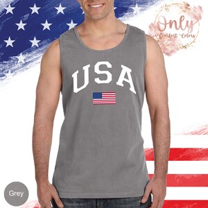 USA Flag Tank Top, Comfort Colors, 4th of July Tank Top, American Flag Tank Top, Veterans day shirt image 5