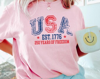 America 250 Years 1776-2026 Shirt, Comfort Colors, USA 250th Anniversary Shirt, Patriotic Eagle Tee, 4th Of July American Flag Shirt 165432