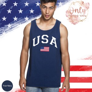 USA Flag Tank Top, Comfort Colors, 4th of July Tank Top, American Flag Tank Top, Veterans day shirt image 2