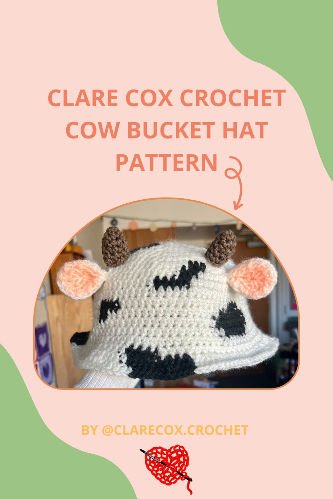 Cow Bucket Hat Crochet Pattern Etsy