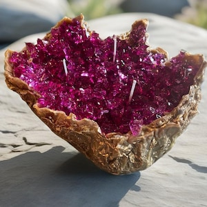 Large 3 Wick Geode Candle.