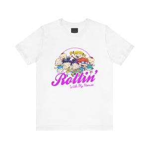 Retro Cartoon Unisex Tee - Rollin' With My Homies, Nostalgic Graphic Shirt, Gift for Fans, Casual Wear, Fun Tee