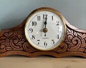 Mantel Clock 12 quot Reclaimed Wood Hickory Natural Walnut Cabernet