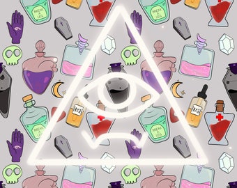 Potions Seamless Pattern for Fabric and Crafting