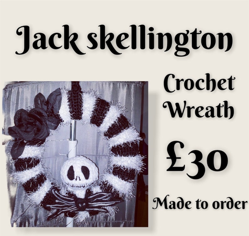Jack Skellington Crochet Wreath Nightmare Before Christmas Etsy