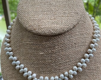 Light Gray Freshwater Pearl Choker, Real Gray Pearl 16" Necklace, June Birthstone