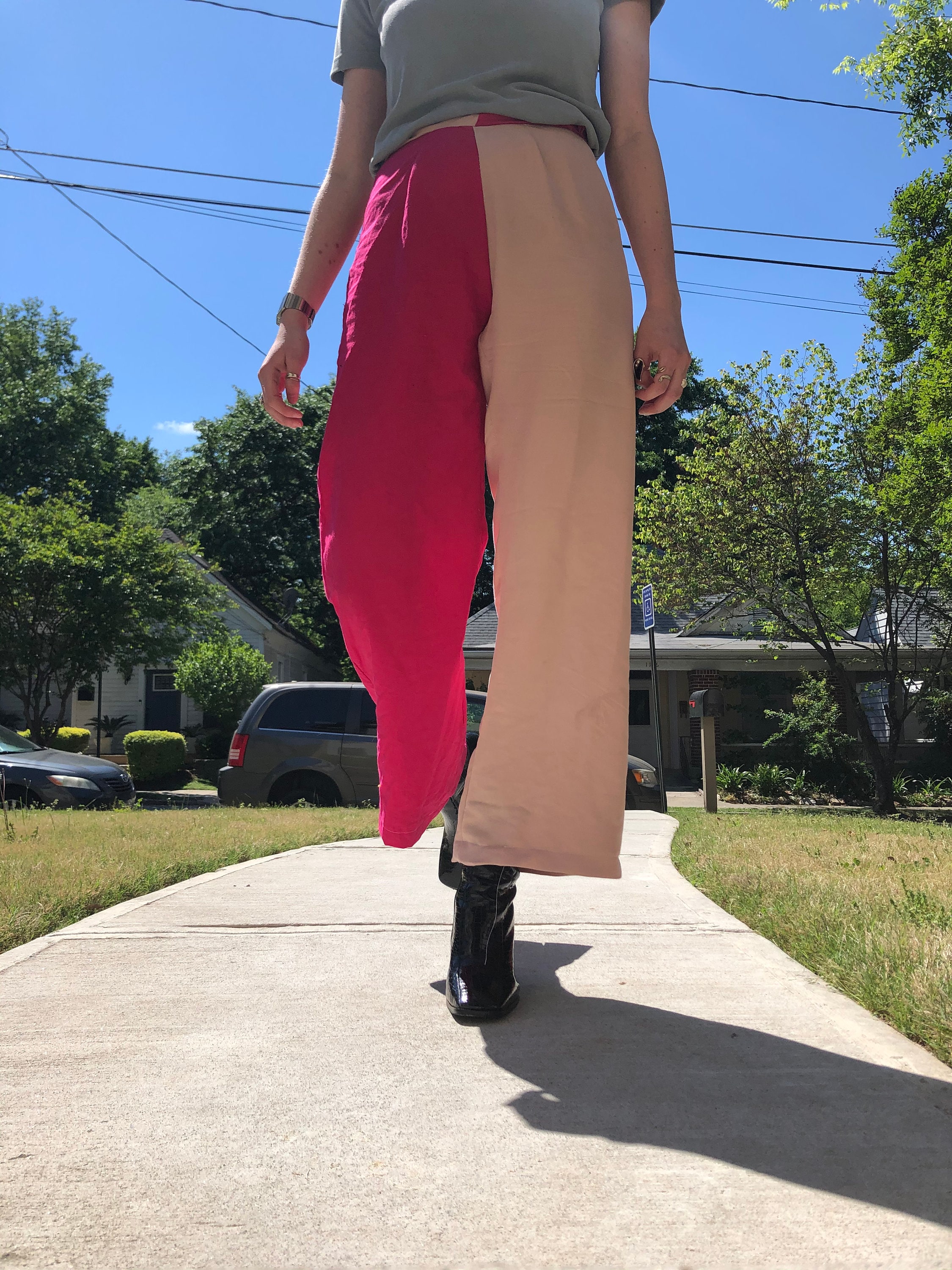 Women's Split Color Pants Etsy