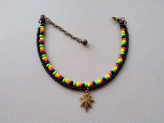 Rastafarian Anklet Jamaican Anklet Reggae Anklet Bob Marley