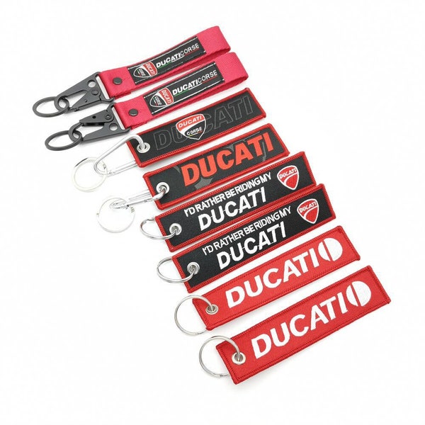 4 Assorted Ducati Racing Red Nylon MotoGP Double Side Keyring Motorcycle Bike keychain wriststrap Car Gift AU buckle Lanyard