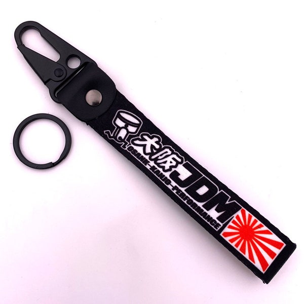 1pc JDM JAPAN Motorcycle Keychian Motogp Wrist Strap Biker Embroidered Fabric Strap Tag  Keys Holder Car Keyring size 19cmx 2.5cm
