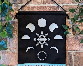 Moon phases pennant • banner • flag • wall hanging