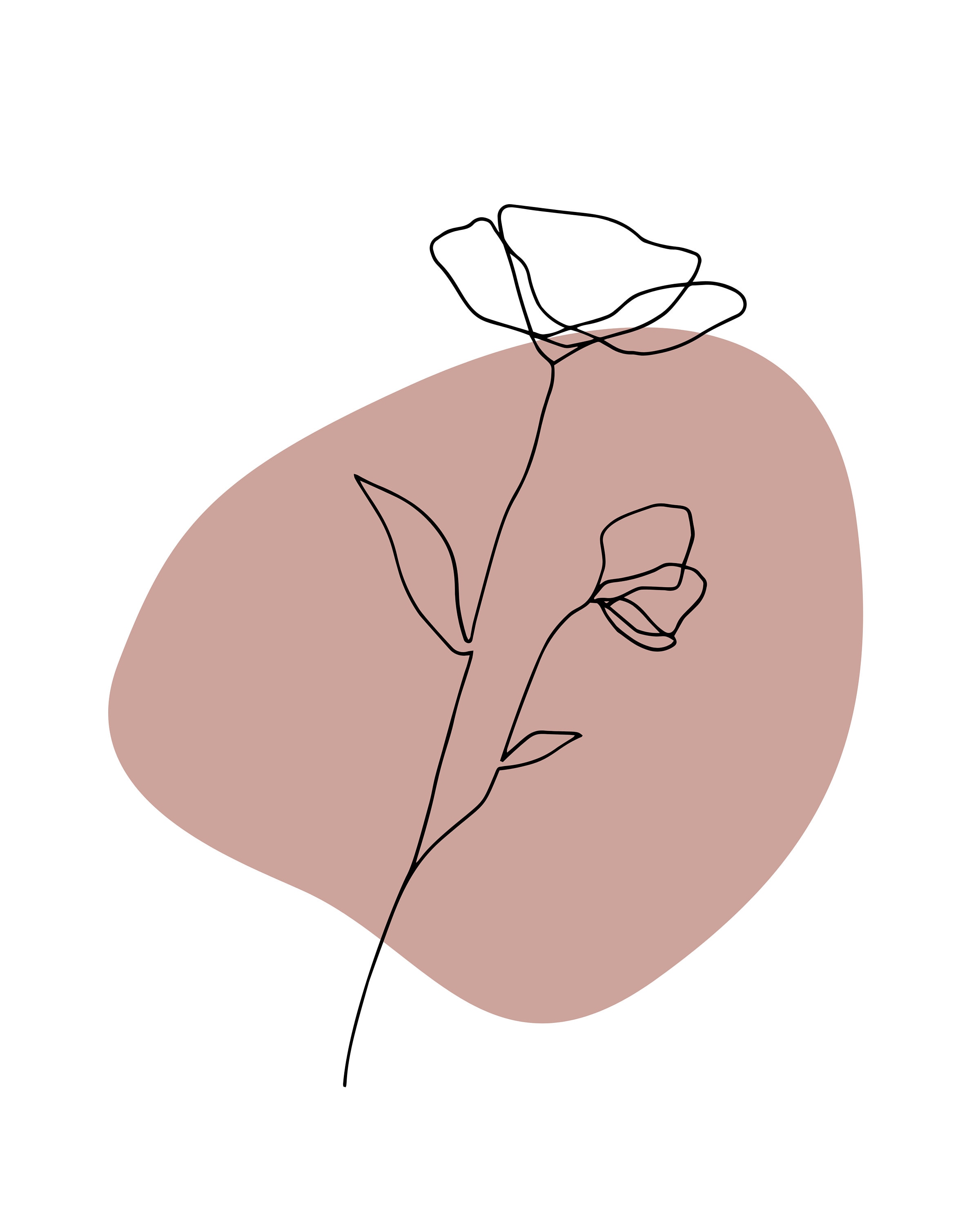 Boho Flower Art Print Boho Wall Decor Handmade Art Print Etsy