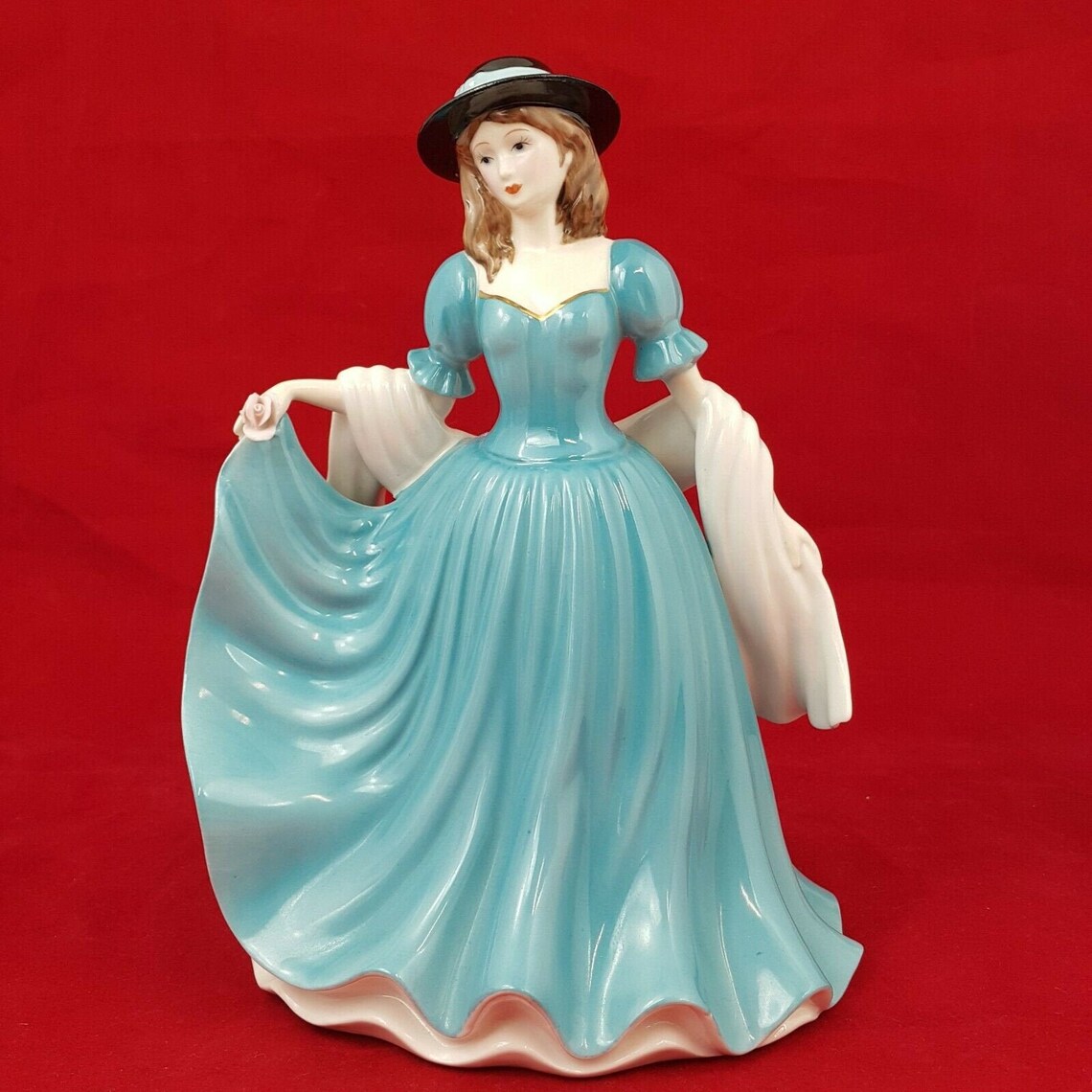 The leonardo collection figurines lady in mint blue dress 5161 Etsy
