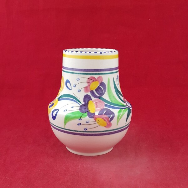 Vase floral vintage en poterie Poole - 8683 O/A