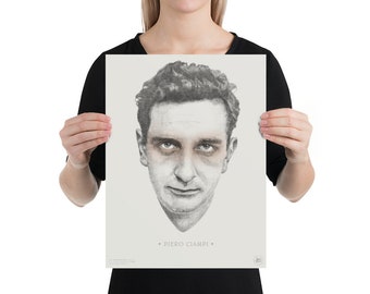 Piero Ciampi | | portrait illustration | high quality printing | artwork on poster