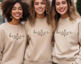 Custom Besties Sweatshirt, Custom Since Best Friends Hoodies, Best Friend Birthday Outfit, Girls BFF Clothings, Matching Best Friends Outfit