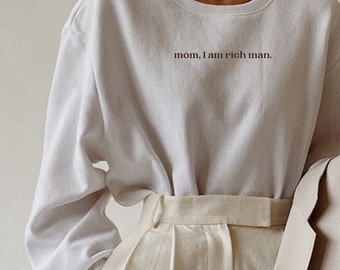 Rich Man Sweatshirt | Premium dames sweatshirt | Minimalistisch oversized unisex sweatshirt